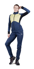 Премиальный костюм для лыж и зимнего бега Nordski Hybrid Pro Blue/Yellow W женский