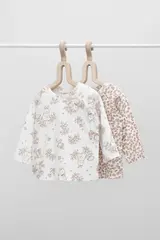 кофточка для новорожденных  К 302523-2уп/скандинавские цветы,зайчата