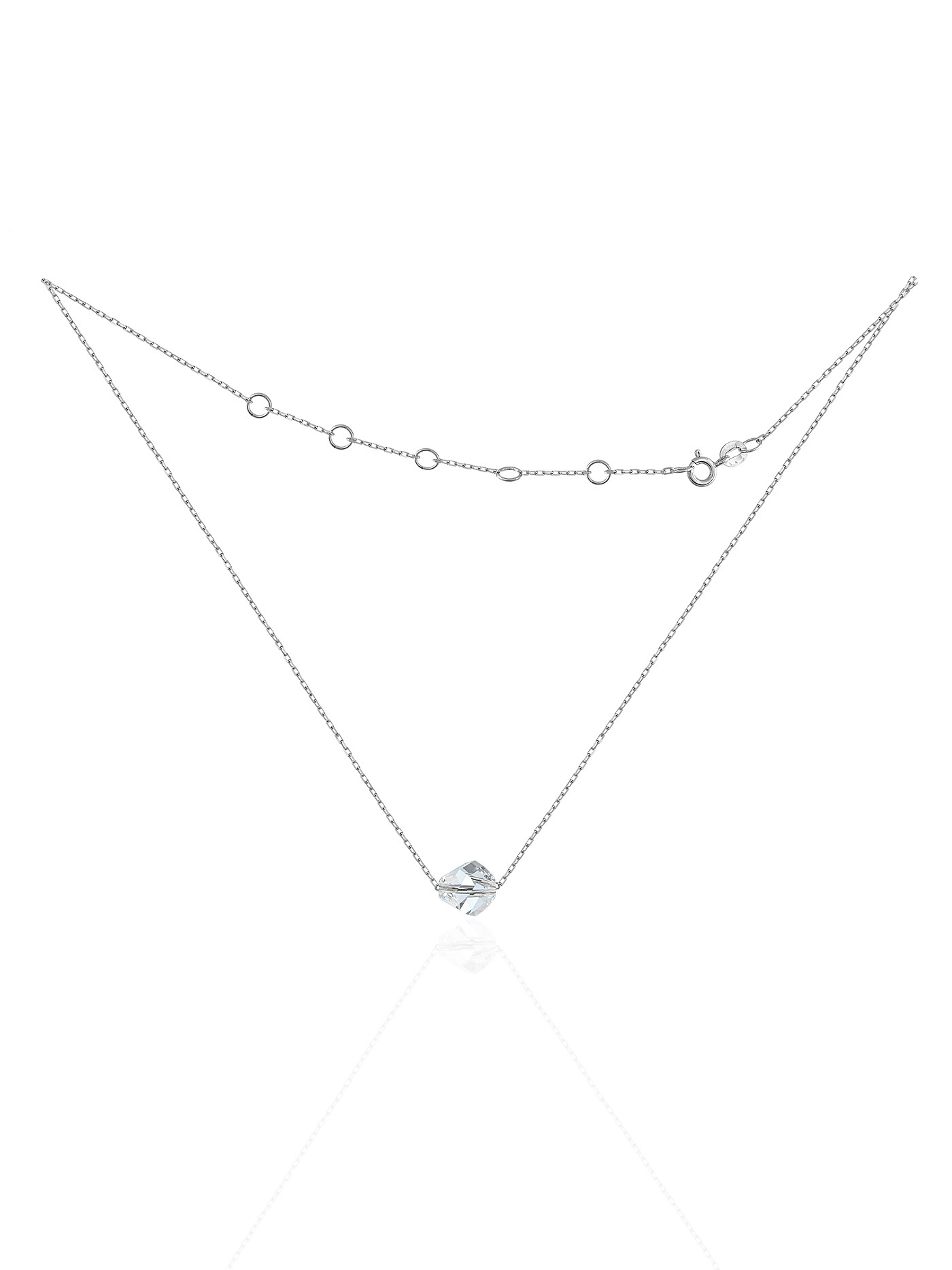 Серебряный чокер с кристаллом Swarovski