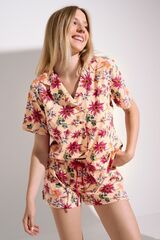 Пижама женская с шортами LISCA FLOWERS 63475_Абрикосовый