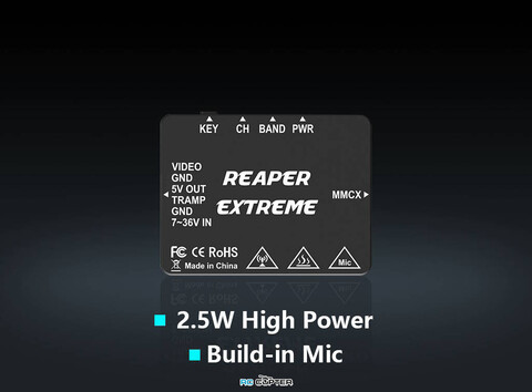 Видеопередатчик FPV Foxeer 5.8G Reaper Extreme V2 5.8 ГГц 2.5Вт 72 канала VTX MR1819
