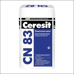 Смесь для быстрого ремонта бетона, лестниц и высокопрочных стяжек (5-35 мм) CERESIT СN 83 (серый)