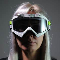 Очки кроссовые ARIETE GOGGLES ADRENALINE PRIMIS, белый-желтый, зеркальная тонированная линза 14001-PPBB