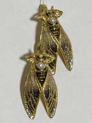 Цикада (серьги из серебра)