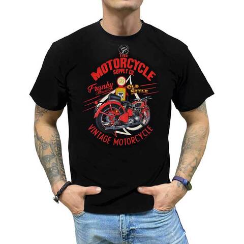Футболка Franky Mouse Motorcycle supply co Old Style Vintage Motorcycle грудь