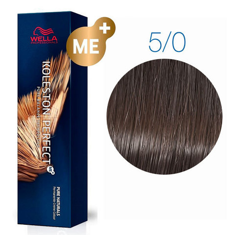 Wella Koleston Pure Naturals 5/0 (Светло-коричневый натуральный) - Стойкая краска для волос