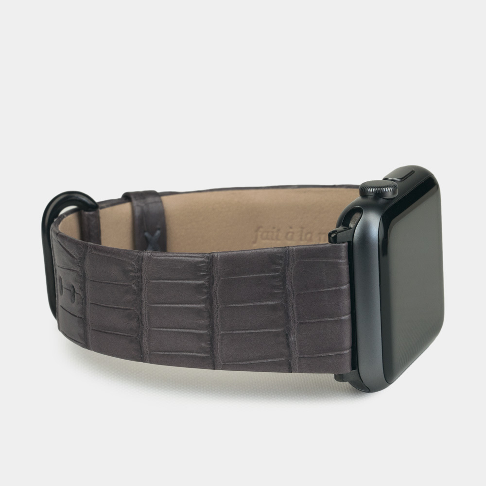Ремешок кожаный для Apple Watch 40/41mm ST Classic серого цвета