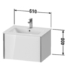 Duravit XViu Тумба подвесная 400x610x480мм, для раковины #233663, 1 ящик, цвет: белый глянцевый/champagne matt XV40250B122