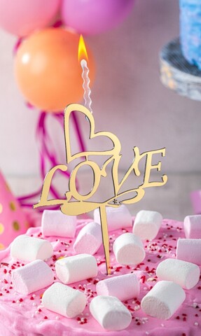 Акриловый Топпер свеча Love