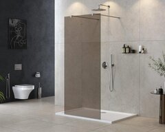 Cezares LIBERTA-L-2-110-120-BR-Cr Душевая перегородка с возможностью двустороннего входа, стекло бронза, профиль хром, 1100x1200x1950 мм фото