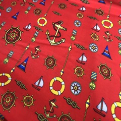 Ткань вискоза красная якоря 3115