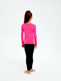 B14112V-FF232 Футболка с длинным рукавом спортивного назначения для занятий гимнастикой для девочек (розовый) фото 2