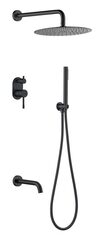 Boheme Смеситель встроенный + верхний+ ручной душ, Uno. Black