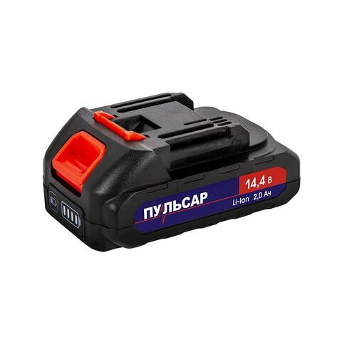 Аккумулятор ПУЛЬСАР Li-Ion, 14,4В, 2,0Ач, слайдер, в коробке (918-602)