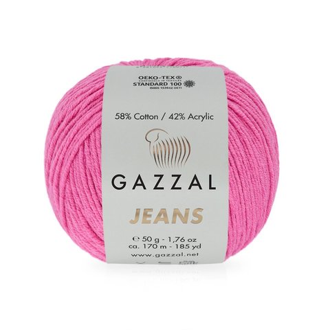 Пряжа Gazzal Jeans 1135 фуксия