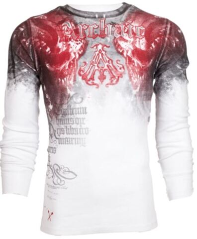 Archaic | Пуловер мужской Nightwatcher White Black Red AM1791WBLR от Affliction перед