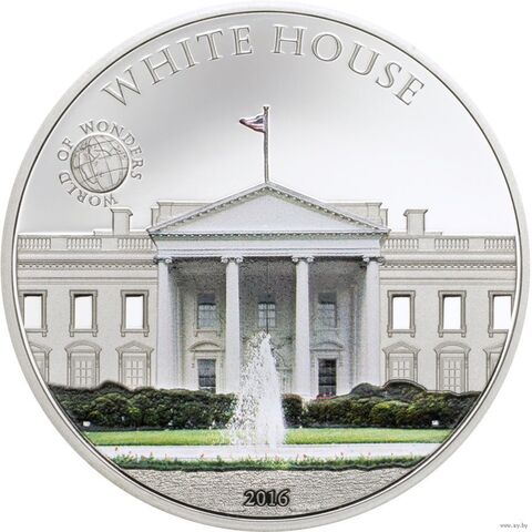 Палау 2016, 5 долларов, серебро, чудеса света, Белый дом