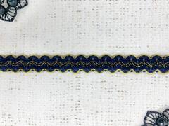 Тесьма отделочная, ш. 1,5 см, тёмно-синий с золотом