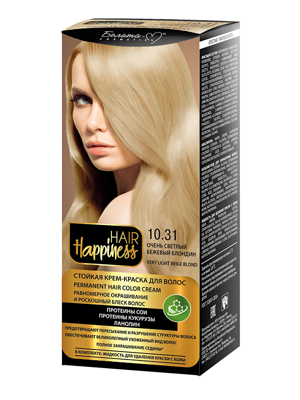 Белита М Hair Happiness Крем-краска для волос аммиачная 10.31 светлый бежевый блондин