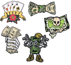 Значок металлический Доллары Игральные карты