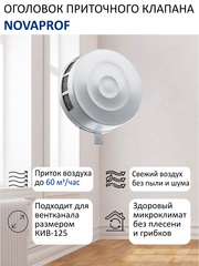 Оголовок приточного клапана вентиляционного КИВ-125 NovaPROF, круглый