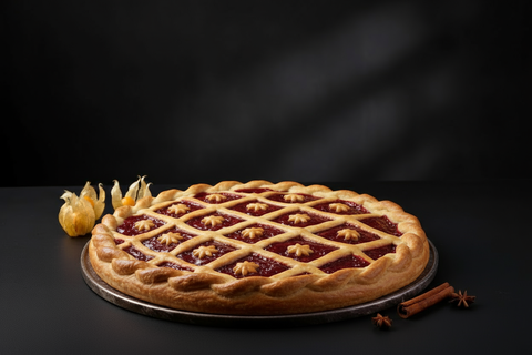 Пирог постный с клубникой от шефа, 1 шт.