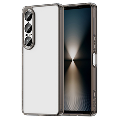 Усиленный чехол прозрачный для Sony Xperia 1 VII (1-7), мягкие рамки серого цвета