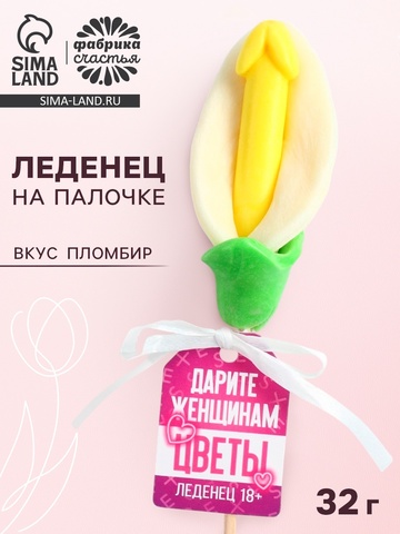 Леденец на палочке «Дарите женщинам цветы», вкус: пломбир, 18 + Леденец на палочке «Дарите женщинам цветы», вкус: пломбир, 18 +