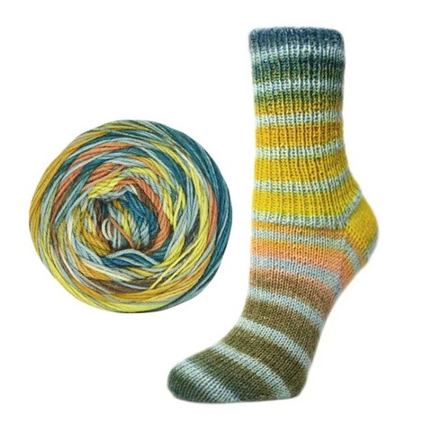 Пряжа Rellana Flotte Socke 4f. Perfect Tropical 1790