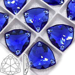 Купить пришивные стразы темно-синие DeLux Sapphire, Trilliant