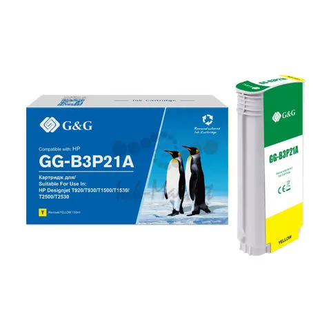 Картридж G&G 727 GG-B3P321 для HP DJ T920, T1500, T2500, T930, T1530, T2530, желтый (130мл)