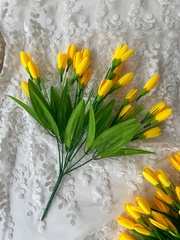 Крокусы-подснежники искусственные, Темно-желтые, набор 3 букета, 33 см, больше 60 бутонов в наборе