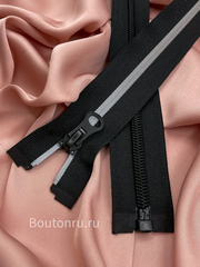 Молния черная со светоотрожающей полоской