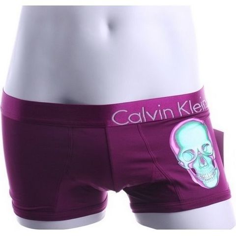 Мужские трусы боксеры сиреневые с черепом Calvin Klein Trunks Lilac