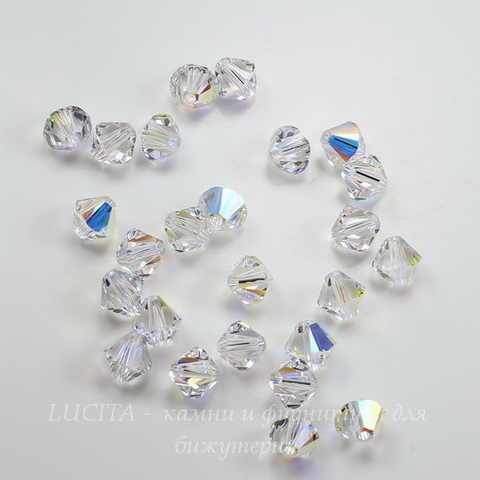 5328 Бусина - биконус Сваровски Crystal AB 3 мм, 10 штук (3 мм)
