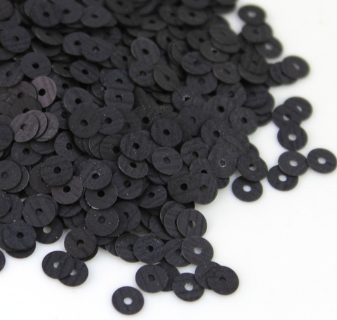 Пайетки плоские 4 мм. Nero (996W)