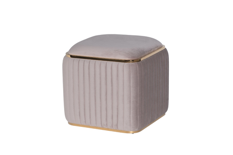 Пуф велюровый h45см Garda Decor Glarus серый 102AN-PUF-1300-SER