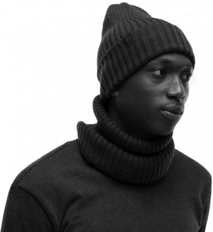 Вязаная шерстяная шапка Buff Hat Wool Knitted Norval Graphite фото 2