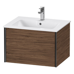 Duravit XViu Тумба подвесная 400x610x480мм, для раковины #233663, 1 ящик, цвет: walnut dark/черный матовый XV40250B221 фото