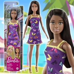 Кукла Барби серия "Супер стиль" Fashionistas в "фиолетовом платье с бабочками" (уценённый товар)