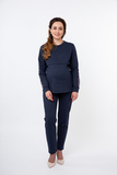 Спортивный костюм для беременных и кормящих 09546 синий меланж