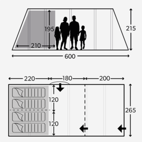 Кемпинговая надувная палатка KAMPA Dometic Wittering 4 Air