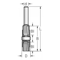 Фреза обгонная с направляющим подшипником по центру WPW 12.7x13x35x65x8 FT51275