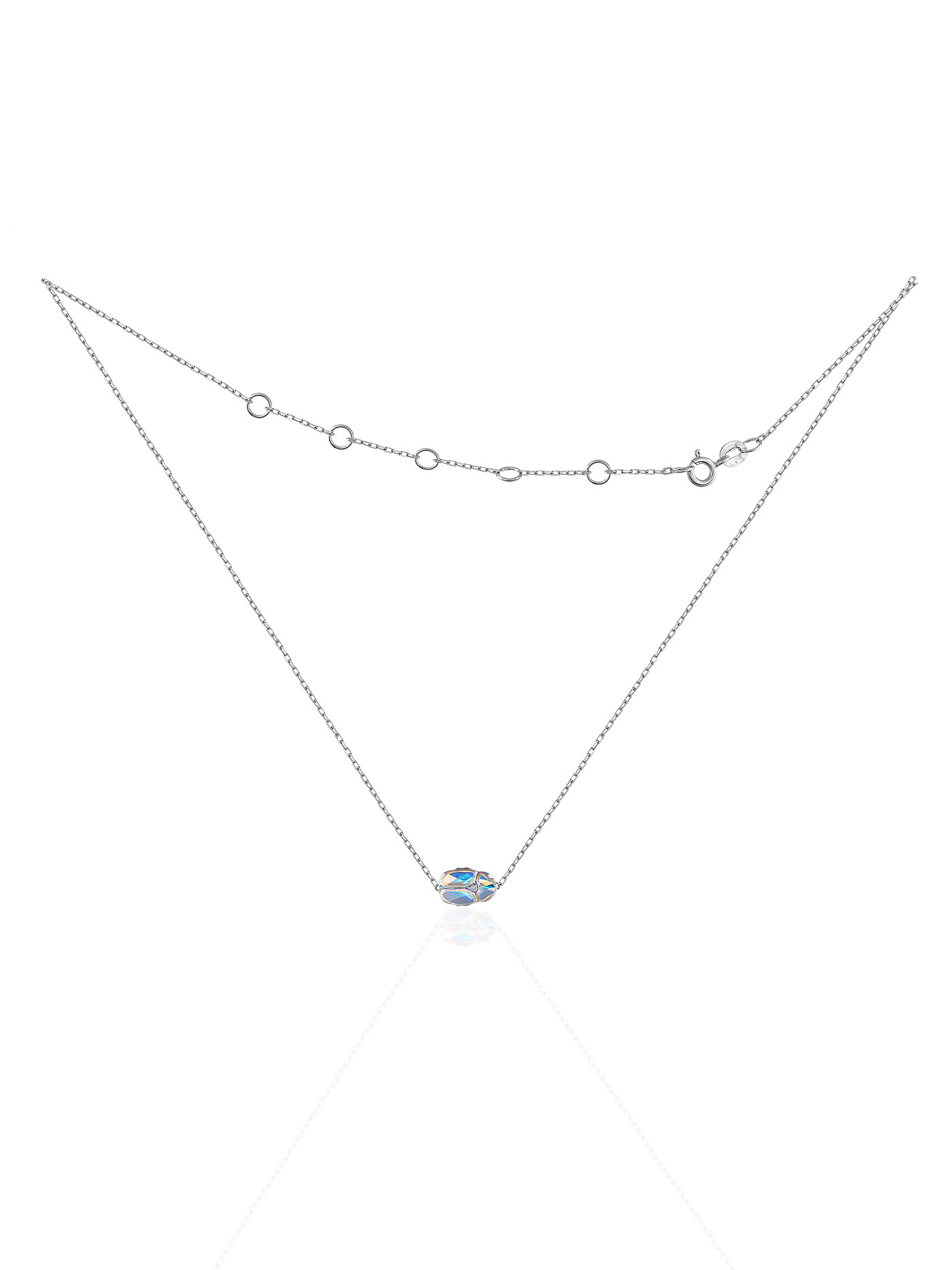 Серебряный чокер с кристаллом Swarovski
