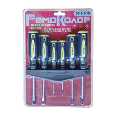 33-2-506 Набор отвёрток ULTRA, CR-V, двухкомпонентные рукоятки, 6 предметов (РемоКолор)