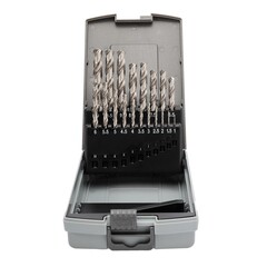 Набор сверл по металлу 1-10мм 19шт DIN338 HSS-G 135° (мет. кейс) H-Tools 214214HT