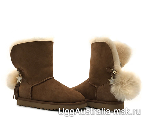 UGG Charm Hell Hair Ball II Pom Brown