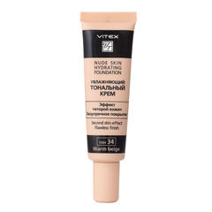 Увлажняющий тональный крем  Nude Skin Hydrating Foundation  тон 34 Warm Beige , 30 мл ( Витэкс )