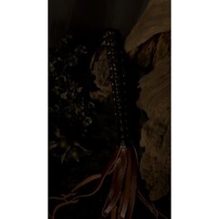 Плетёный флоггер Scandal из натуральной кожи (коричневый)