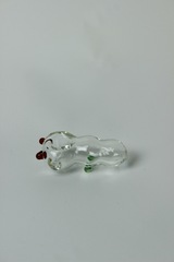 Трубка сувенирная-стекло ушки дутая прозрачная 6,5 см JX-10